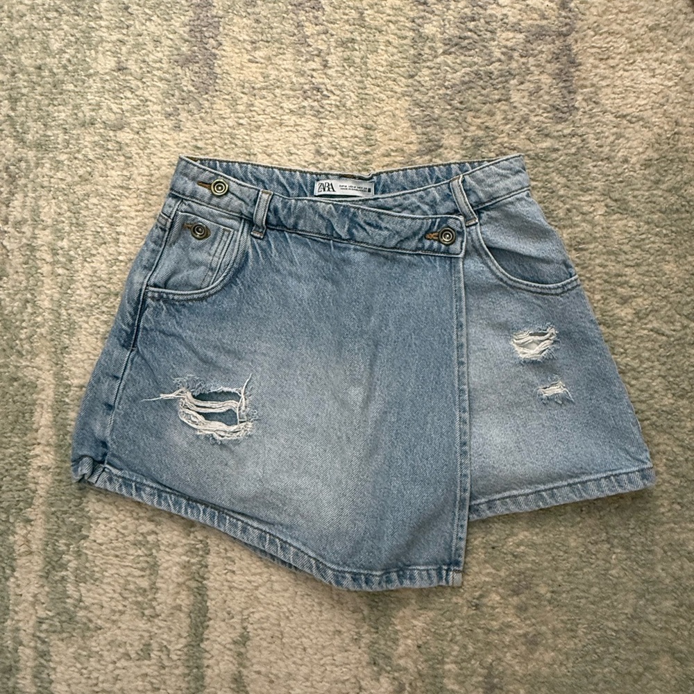 Zara Light Blue Denim Skort